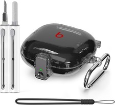 Beats Fit Pro Case Cover with Safety Lock 3 in 1 Cleaner Kit Clear Black