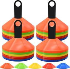 25/50/100Pcs Disc Cones, Agility Soccer Cones with Carry Bag and Holder, Soccer