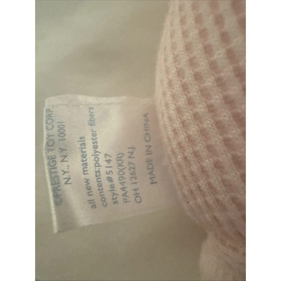 Lote de 2 Prestige Rosa Blanco Mi Primera Muñeca Ojales Encaje Sonajero Peluche Juguete Bebé 8" Foto 4 de 4