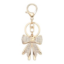 Sparkly Rhinestone Bow Keychain, Cute Butterfly Key Chain, Gold  Letter B