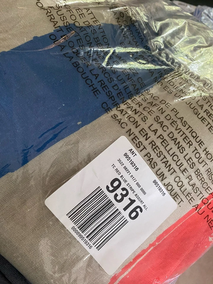 Anthropologie Americana Linen Tablecloth Gray Red Blue American Flag 55x 98" NEW - Image 3 of 4