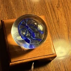 Blenko Glass Night Light On Wooden Base