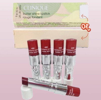 BUTTER SHINE BY CLINIQUE 432 CRANBERRY CREAM LIPSTICK 0.14 OZ LOT OF 5