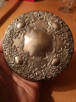 Vintage Silber Schminktisch Spiegel Repousse