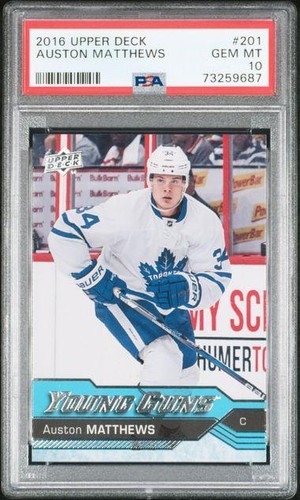 2016-17 Upper Deck Series 1 Auston Matthews Rookie Young Guns #201 PSA 10