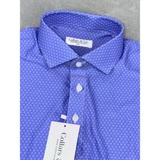 Collars  Co Mens Small Featherweight Relaxed Dress Collar Polo Shirt Blue NWT