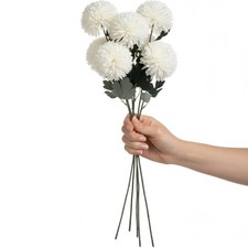 Image of 5x Large Chrysanthemum Stems Artificial Flowers Bouquet Bunches Home Decorations