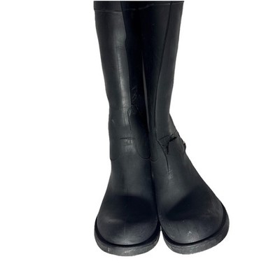 Gucci Used Rubber Black Long Sleek Women s Boots Cracked, Detached Heel Cuff
