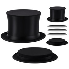 Magician Collapsible Top Hat Costume Black Top Magic Folding Hat for Men Wome...