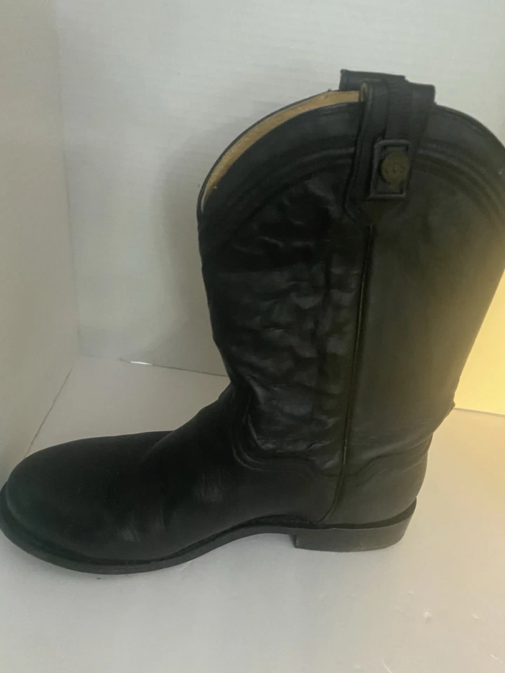Botas de cuero negras para hombre Roper Sidewinder ocultas talla 10EE Foto 4 de 4