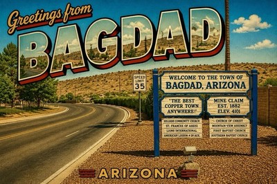 Greetings From Bagdad Arizona MODERN Vintage Postcard Large Letter 4x6 C555