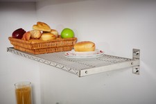 T-Shelf Wall Bracket Wired (Chrome) Double Protection- Enamel Baked