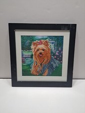 Yorkshire Terrior Dog Framed Diamond Dotz Wall Art 14x14"