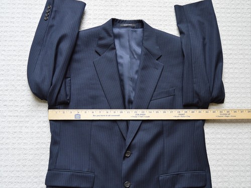 Ralph Lauren Blazer Sport Coat Mens 42R Navy Pinstripe Wool 2-Button Suit Jacket - Picture 9 of 12