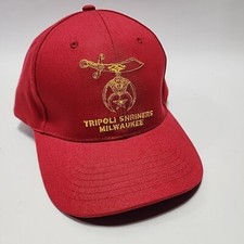 Tripoli Shriners Milwaukee Wisconsin Hat Cap Red 2B1ASK1 Gold Embroidered