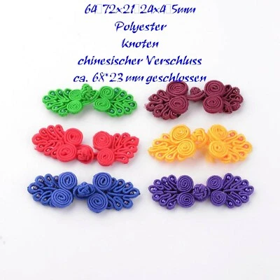 3 Kordelverschlüsse chinesische Verschlüsse Knöpfe frogs knots Polyster Blume - Bild 1 von 3