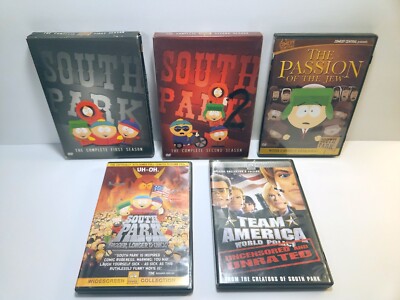 SOUTH PARK lot of 5 DVD series ~ FIRST SECOND season Team America Passion Bigger