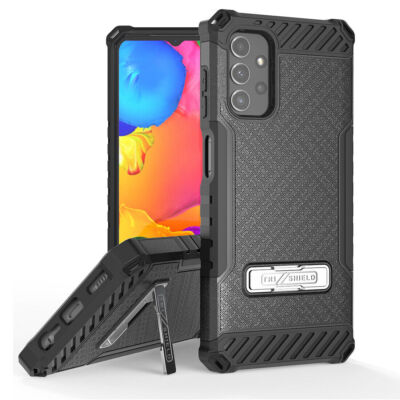 Black Impact Dual Layer SILVER Stand SKIN Cover Case FOR Samsung Galaxy A Series