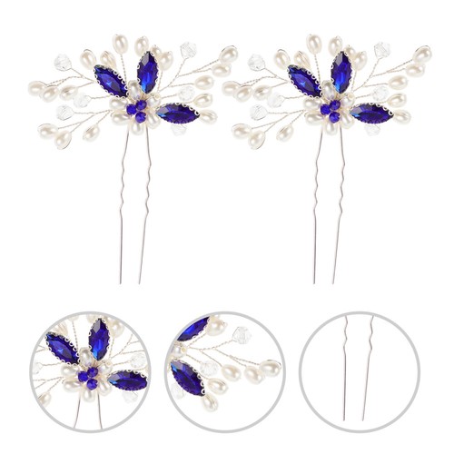 2 Pcs Bride Rhinestone Headpiece for Women Hair Accessories Wedding - Zdjęcie 9 z 11