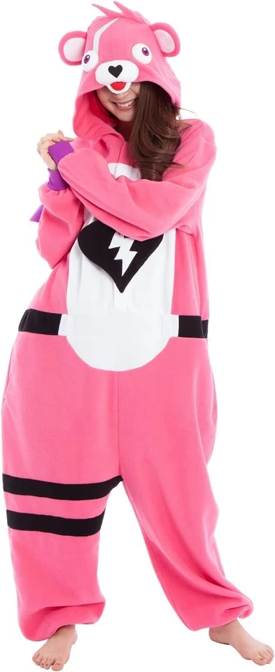 SAZAC Fortnite Cuddle Team Leader Oso Rosa Kigurumi Disfraz Unisex Talla Única Envío Gratis Foto 2 de 4
