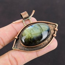 Ciondolo lunetta pietra preziosa ovale chakra terzo occhio rame affare San Valentino