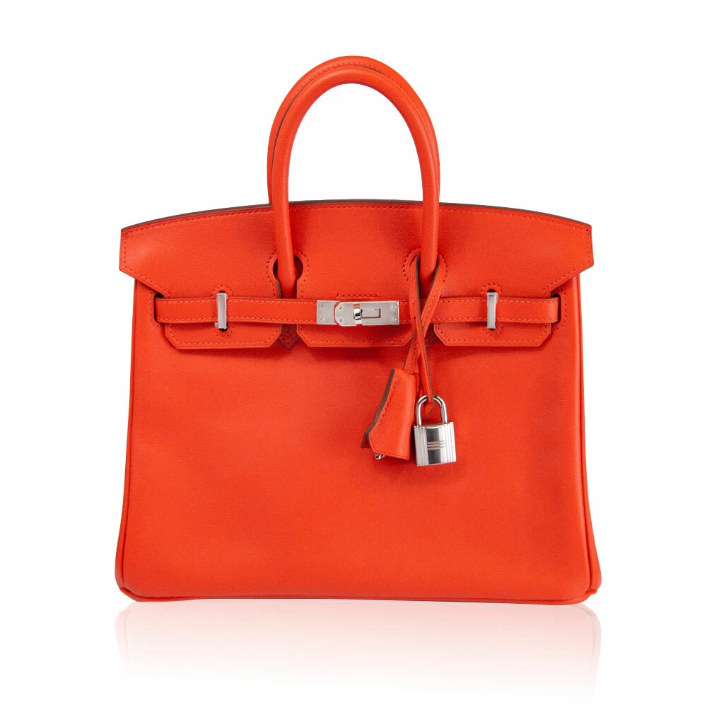 HERMES Birkin 25cm Veau Swift Capucine Coral Red PHW *comes with receipt*