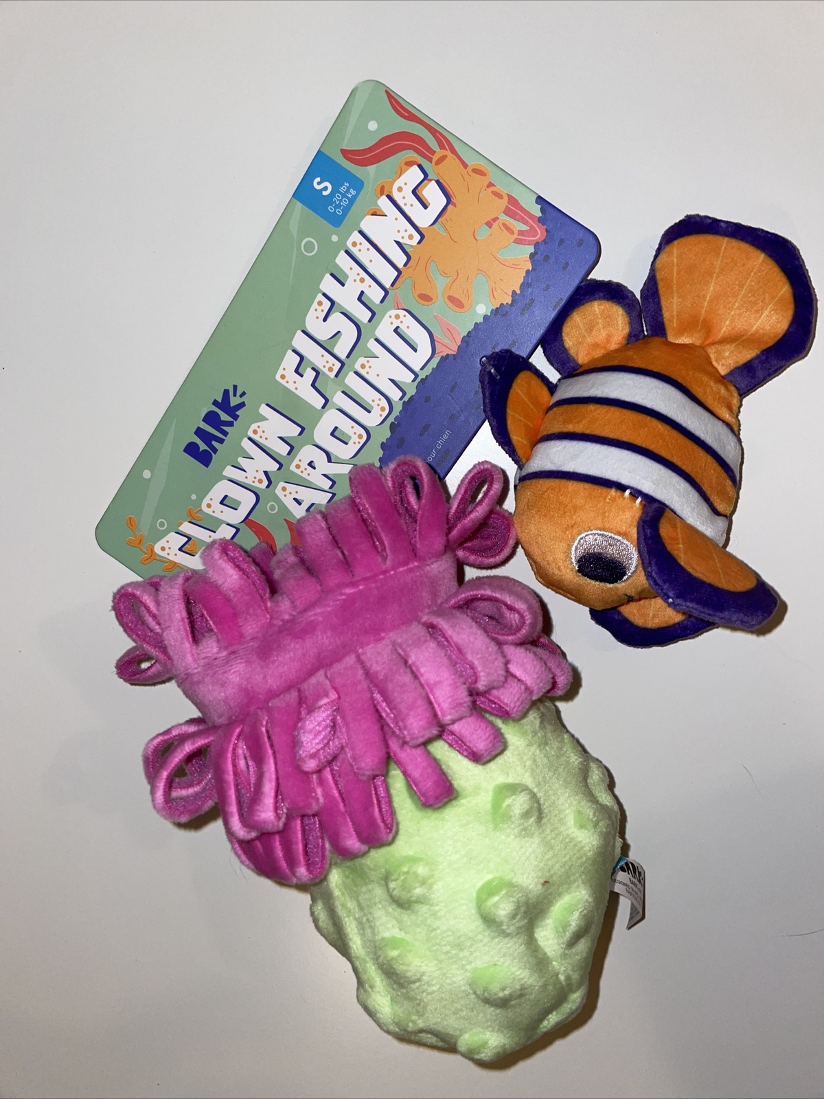 Bark Box S Clown Fishing Around Dog Toy Multi-part Treat Barkbox Small ...