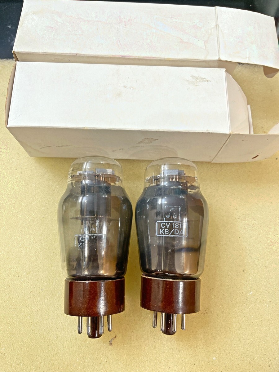 Mullard ECC32 CV181 6SN7 Black Plate D Getter Excellent