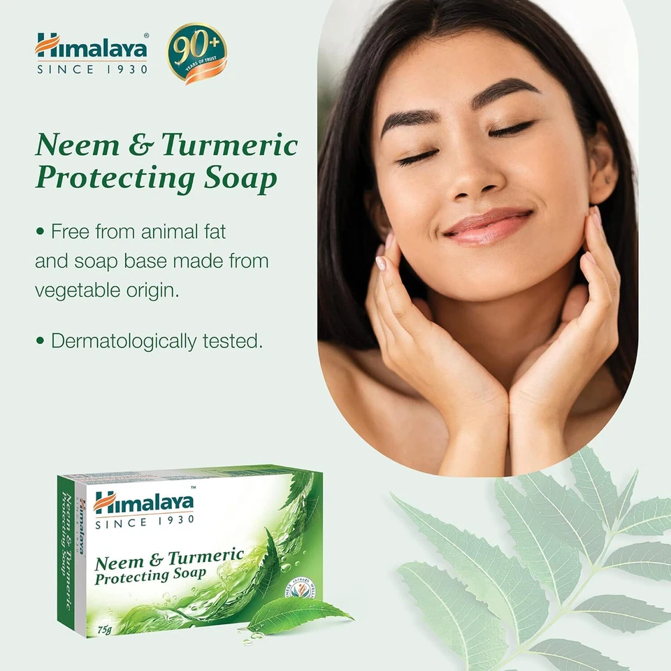 Himalaya Herbals Protecting Neem and Turmeric Soap, 75gm | free shipping. - Image 3 of 4