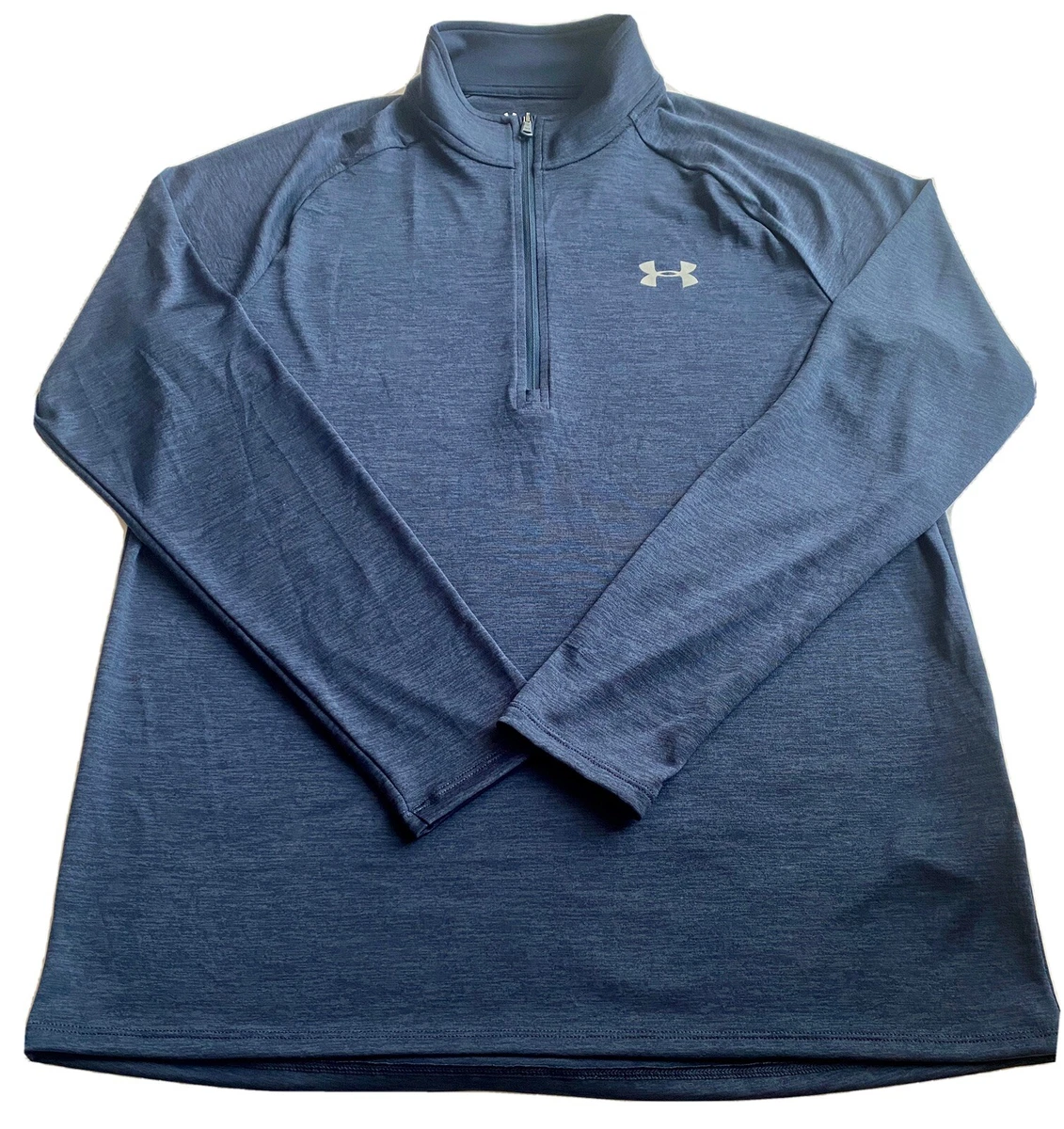 Under Armour HeatGear Men Navy Tech 1 2 Zip Long Sleeve Sweatshirt