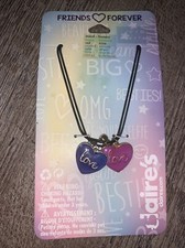 claire  s Love Heart mood best friend necklace bff jewelry set nwt color changing