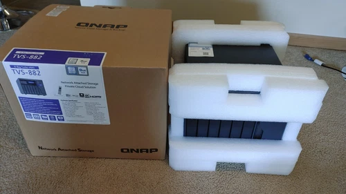QNAP TVS-882 -32TB Drive,  32GB RAM,  2x10GBE, 4x1gb, NVIDIA GTX, 600Watt PSU 4K