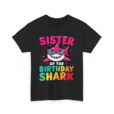 Sister Birthday Shark T-Shirt, Cute Shark Birthday Shirt for Sister