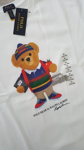 Polo RALPH LAUREN BEAR White Teddy Sweatshirt Jumper Fleece 18-20 Years XL - Picture 3 of 7