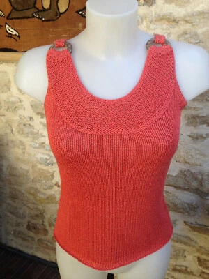 PROMOD haut femme debardeur maille acrylique rouge Taille 38 - Photo 1/4