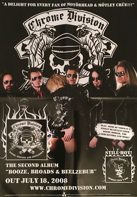 CHROME DIVISION - Booze Broads - Promo Poster - gefaltet / folded - Sammlerstück