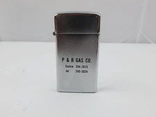 Vintage P&B GAS Co. Scripto Butane Lighter Gas Oil Advertising Collectible USA