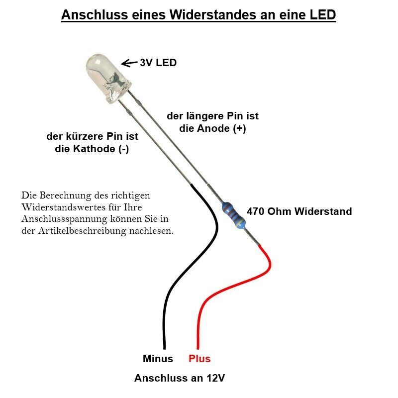 G4 Led 12 V 5 W 1000 Stück 470 Ohm Widerstände – 1/4 W (0,25 W), Ideal Für LEDs (9–12 V) Vorwiderstand Für LED