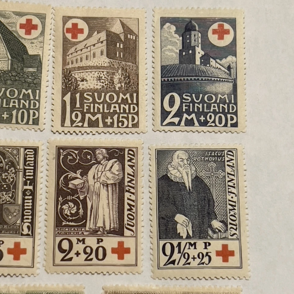 1931 1933 1939 FINLAND MNH MH RED CROSS STAMPS SHORT SETS B5-7, B12-B14, B35-38 - Image 3 of 4