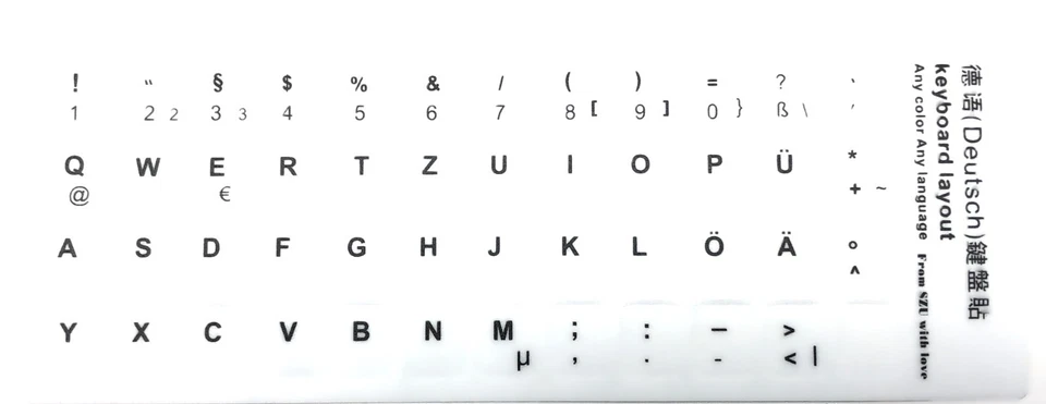 DEUTSCHE 48 Tasten Weiß Tastaturaufkleber Aufkleber für Notebook, PC Computer - Bild 2 von 4