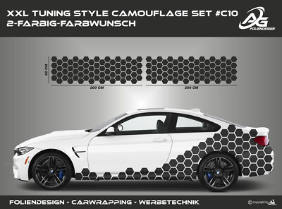 Waben-Aufkleber-Set Hexagon Design Für Auto-Tuning – Selbstklebend, UV-beständig, Rückstandslos Entfernbar (Weiß, Design 2)