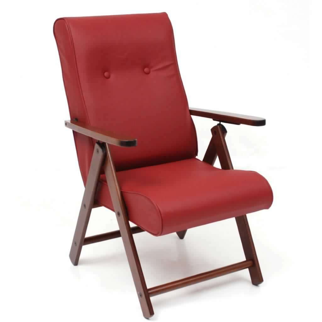 Poltrona relax in legno lusso imbottita finta pelle vari colori