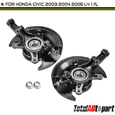 2x Wheel Hub Bearing Steering Knuckle Assy for Honda Civic 2003-2005 1.7L Front