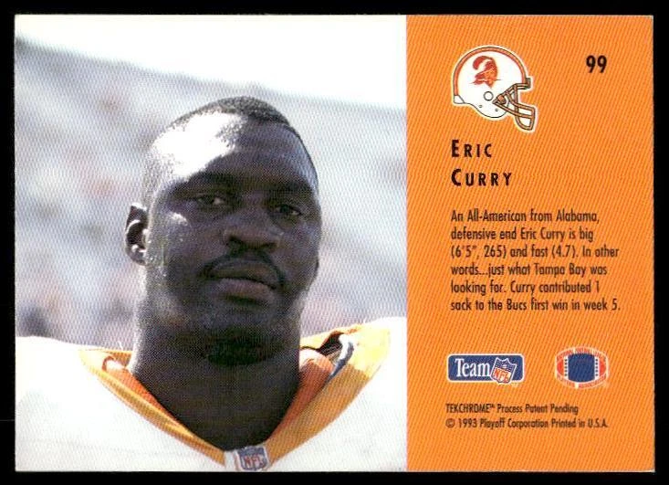 1993 Playoff Contenders #99 Eric Curry - Image 2 of 2