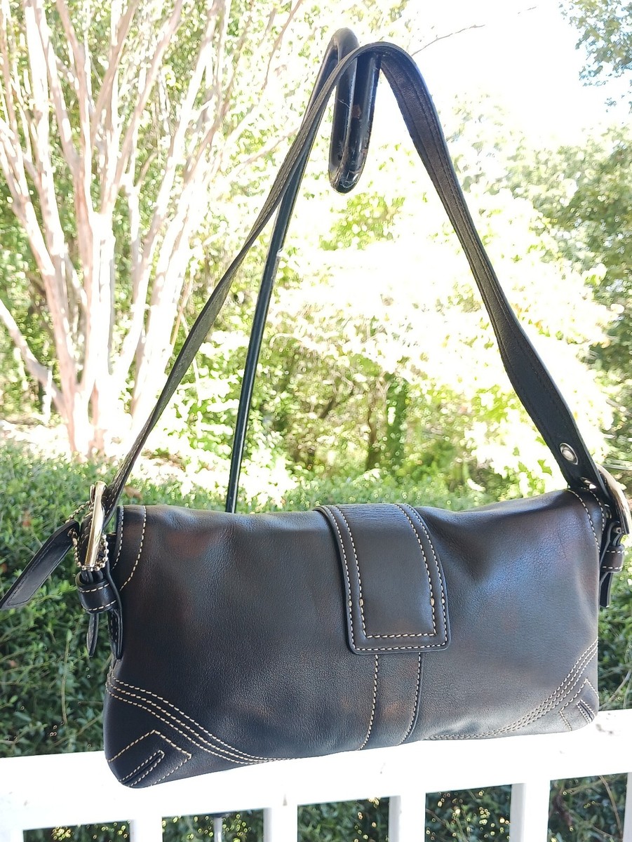 Coach 8A05 SMALL Vintage Soho Black Leather Shoulder Bag w