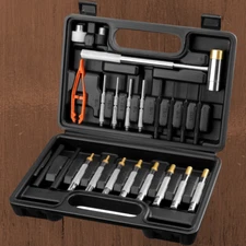 22pc Roll Pin Punch Set Double-Faced Hammer Brass Steel Gunsmith Maintenance