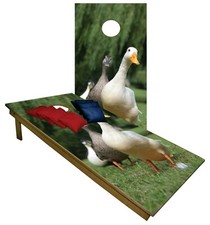 Cornhole Boards BEANBAG TOSS GAME w Bags Geese Duck Dynasty Fan Hunting Set