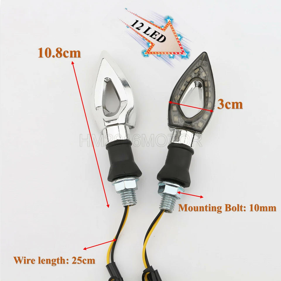 2x 4.2" Mini Plastic LED Turn Signals Amber for Suzuki Katana 600 GSX600F - Imagem 2 de 4