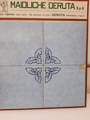 20x20 Hand Decorated Deruta Tiles 60s/70s For Decoration