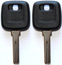 NEW FOR VOLVO S60 S80 XC90 V70 MASTER TRANSPONDER UNCUT CHIPPED KEY BLANK - PAIR